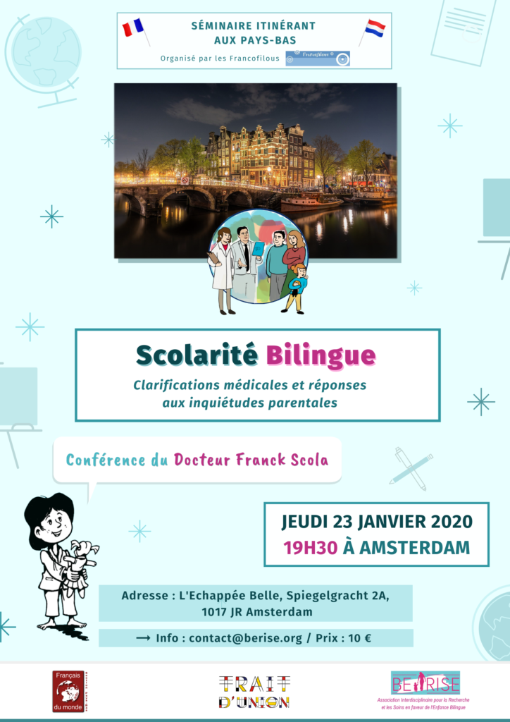 Dr Franck Scola en conférence à Amsterdam, pour un séminaire itinérant aux Pays-Bas sur le bilinguisme
