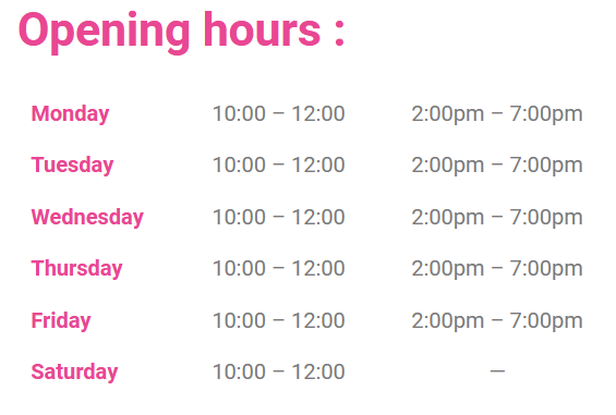 opening hours expat health center